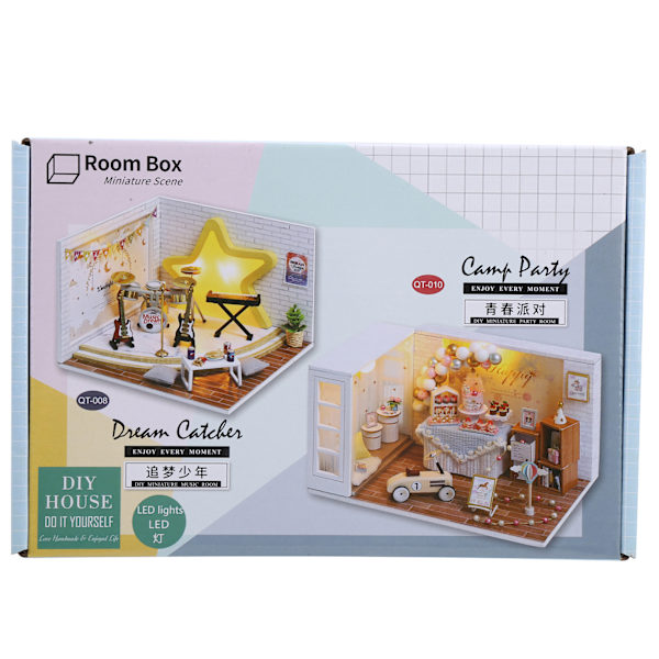 DIY Miniatyrdockhus Kits Trädockhus Modell Leksak Elektronisk Barn Födelsedagspresent