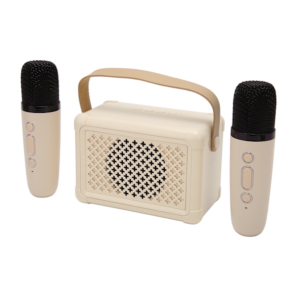 Trådlösa karaokespelare Bluetooth 5.0-högtalare med 2 trådlösa mikrofoner Bärbar karaokemaskin för familjefest Ljusgul
