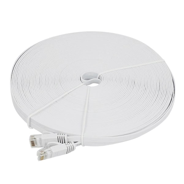 Cat6 Ethernet-kabel 100 fod (30 meter) flade slanke lange LAN-patchkabler