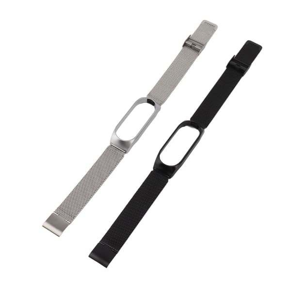 2 stk. udskiftningsurrem i rustfrit stål til Mi Band 3 4 5 6 grå sort
