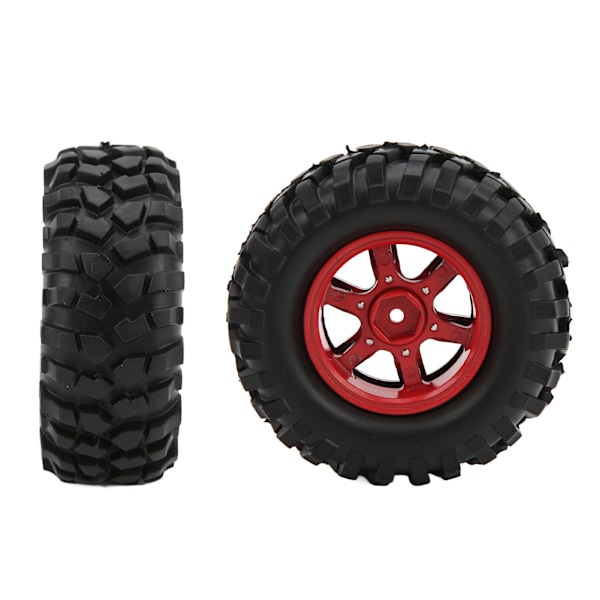 2 stk. 1,9 tommer 96 mm gummidæk med alufælge til Axial SCX10 1/10 RC Crawler CarRed