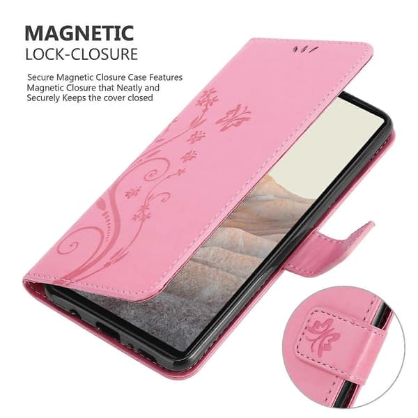 PIXEL 6 Protective Case - with floral pattern and card slots FLORAL PINK FLORAL ROSA PIXEL 6