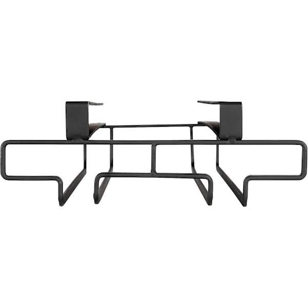 Glashållare för Hylla - Kökskåpsmodul för 6 Glas, Metall, 26 x 7,5 x 11 cm, Svart