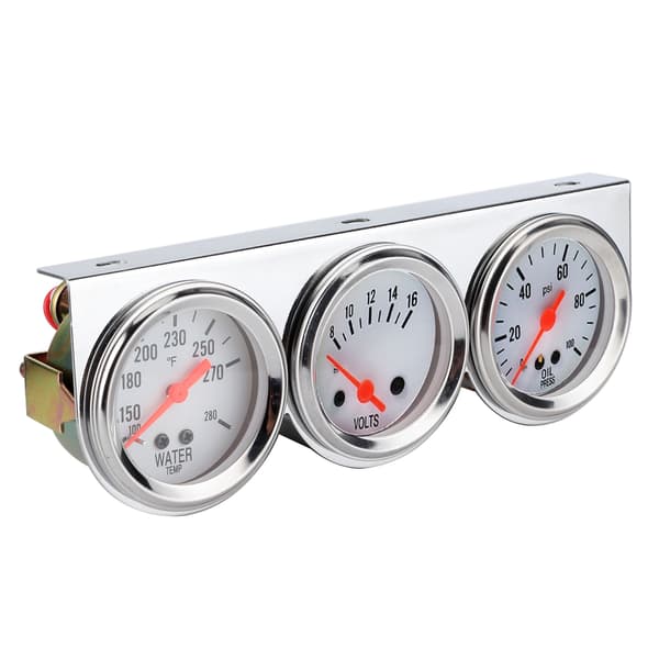Universal 3 i 1 Målersæt Vand Temp Volt Olie Tryk 52mm Meter Mekanisk Instrument