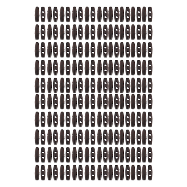 200 stk. træknapper 2‑huls DIY mørk kaffe olivenform tøjtilbehør 30mm