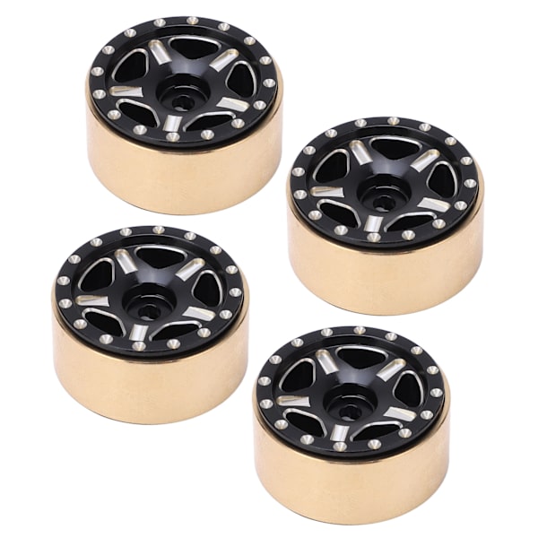 4 kpl RC Bead Lock -napoja alumiiniseoksesta messinki RC ajoneuvon renkaiden napoja Axial SCX24 1/24 musta