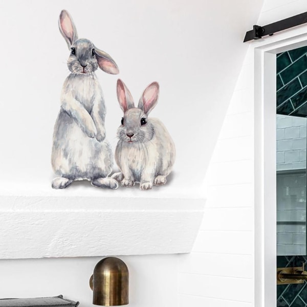 Påskeklistremerke Bunny Cartoon Wall Sticker Avtakbar veggdekor for hjemmebarnehage