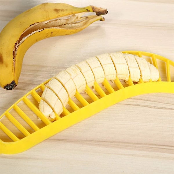 1-pack Bananskivare i Plast, Multifunktionell Kreativ Fruktskivare, Perfekt för Att Göra Fruktsallader, Dessertdekorationer och Torkade Bananskivor