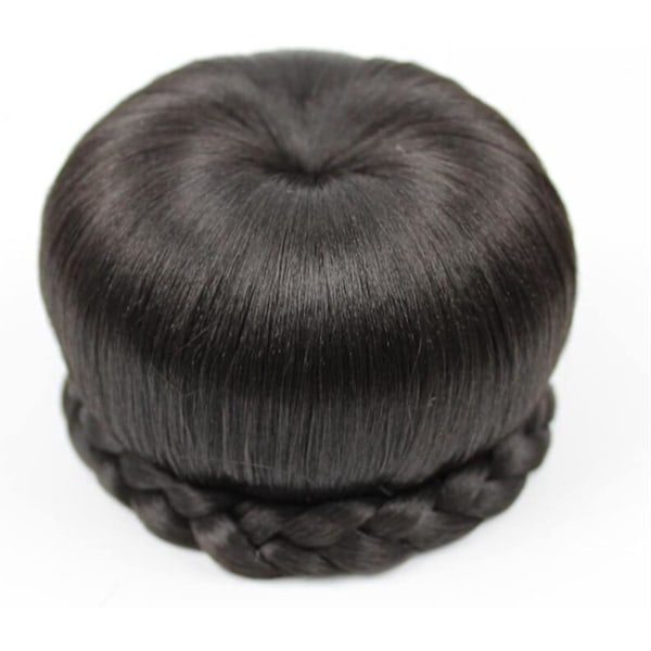 Flätad Chignon Hårförlängning för Kvinnor Syntetisk Peruk Donut Stil Elegant Flätad Uppstylad