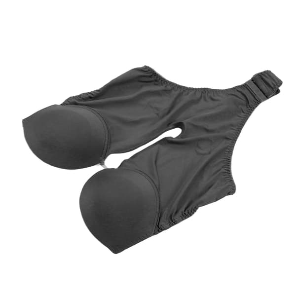 Kvinder Et Stykke Undertøj Fast Kontrol Bryst Push Up Strækbar Åndbar Kropsform Bodysuit L Sort