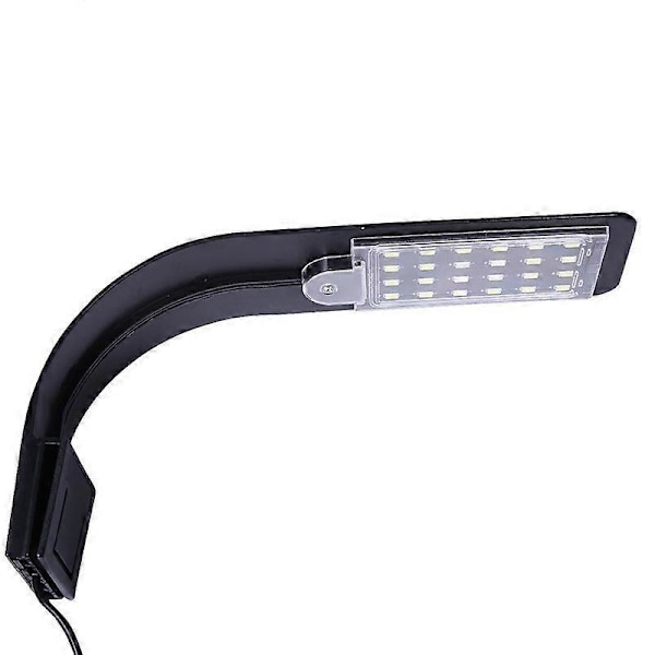 Dww-Lampe LED Ultratynd til Lille Akvarium, Akvarielys med 32 LED'er Hvidt Lys, 10W, 790LM (Sort) [Energiklasse F]
