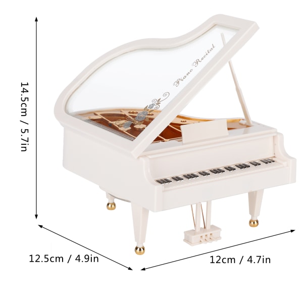 Piano Music Box Clockwork Skrivebord Hjem Dekoration Fødselsdagsgave Håndværk til børn Kontor