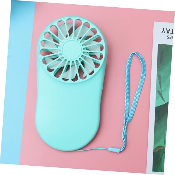 Sett med 2 mini USB-oppladbare lommefans, bærbare og personlige, perfekte for reiser.