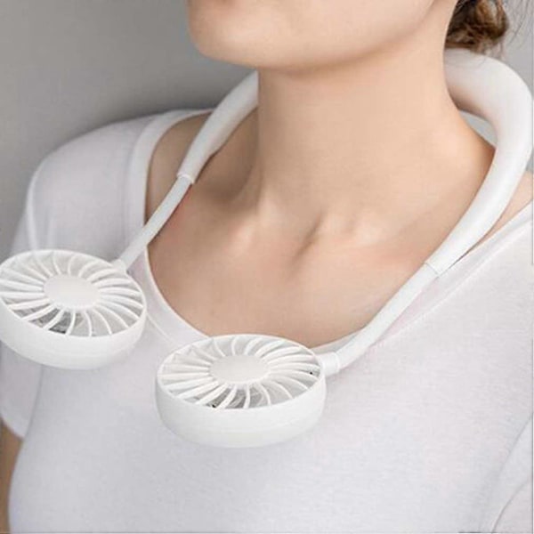 Handsfree Nackbandsfläkt Bärbar Lazy Laddning Liten Fläkt Mycket Lämplig För Promenader, Camping, Etc.