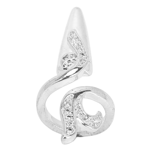 Fingerringer for kvinner, sjarmerende rhinsteiner, negledekkring for neglekunstdekorasjon, sølvfarget halefinger