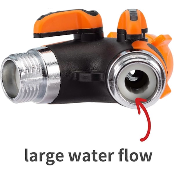 Haveslange Splitter 2 Vejs Kraftig, Y Vandslangehane Adapter, 3/4\" Gevind Messingbeslag, Høj Flow Slangekobling til Udendørs Vandhane, Separa
