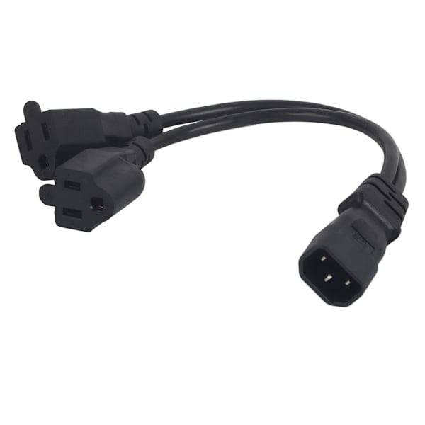 Y Splitter strømstikledning IEC 320 C14 han til dobbelt 5 15R hun splitter adapterkabel 11,8 tommer 10A 125‑250V