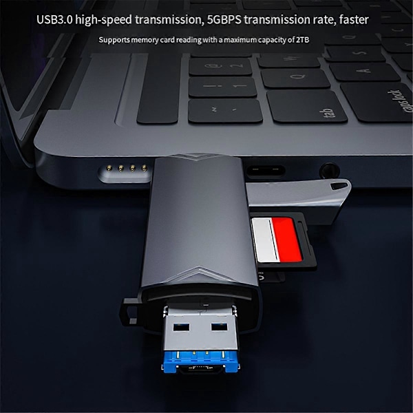 6-i-1 Kortläsare Extern U Disk TF/SD-kort Tangentbord Mus 5Gbp/S