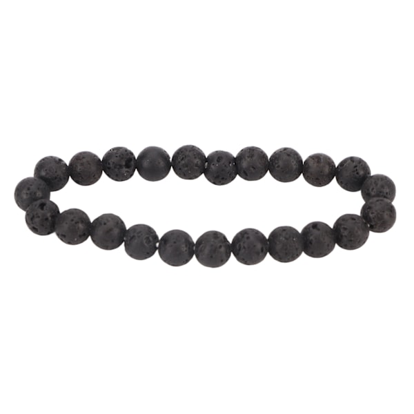 8MM Perle Armbånd Unisex Stress Relief Jadestone Stretch 23 Perler Helbredende Smykker til Yoga Meditasjon Svart