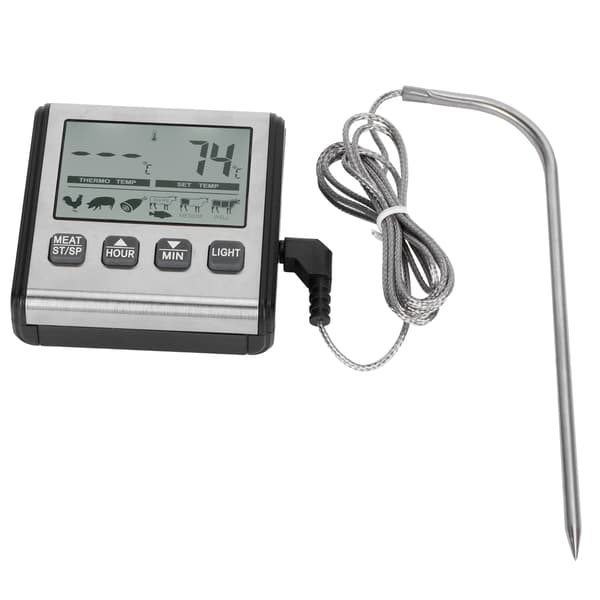 Digitalt grillmattermometer Temperaturalarm BBQ Sammenleggbar sondetermometer for kjøtt