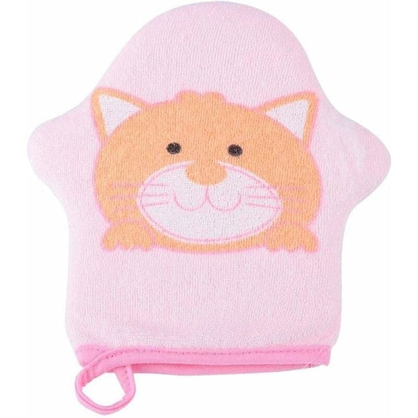 Mjuk tvättsvamp i bomull med tecknat motiv för baby (Katt)