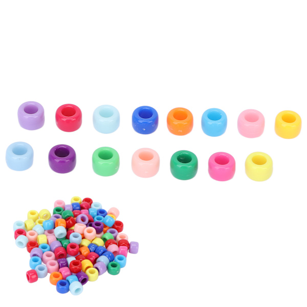 100 stk skjeggperler Enkel design Perfekt størrelse glanset tekstur Slitesterk lette hårperler for DIY-prosjekt