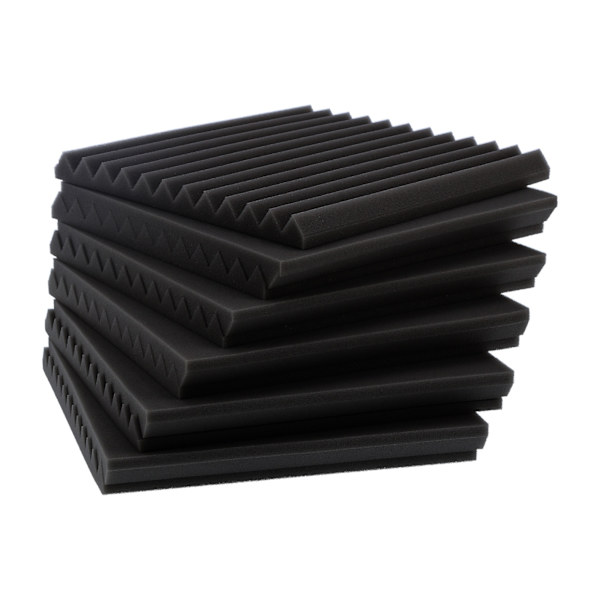 12 stk akustiske skumpaneler Brannsikre lydabsorberende for KTV Recording Studio 30x30x2,5cm Svart