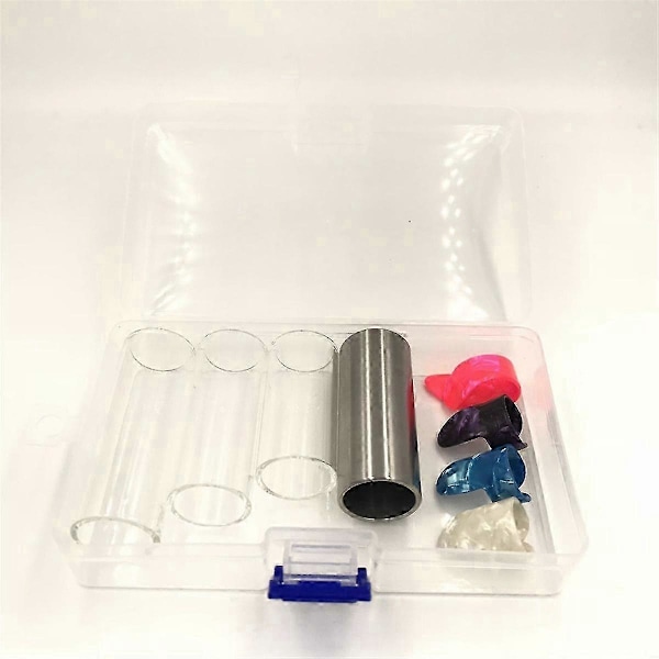 Gitar Slide Rustfritt Stål Metall/Glass Finger Slide kompatibel med Gitar Bass Banjo Ukulele Strenginstrument Tilbehør