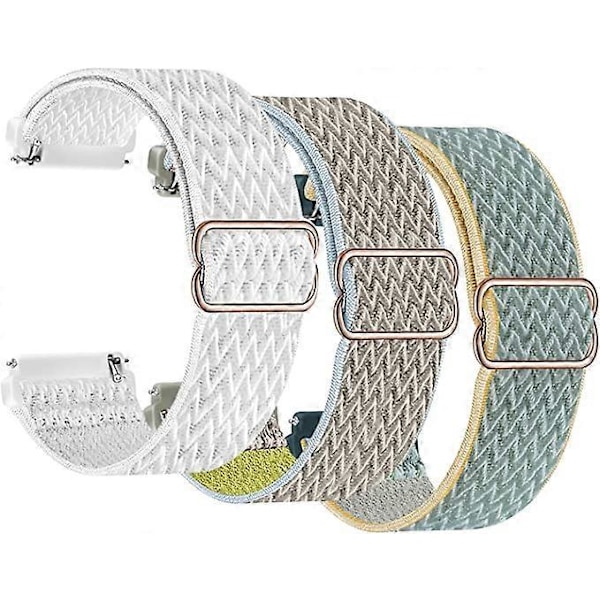 3-bølget nylon integrert rem (hvit, blå, kamel), egnet for Apple Watch 42/44/45/49mm rem, utskiftbar rem