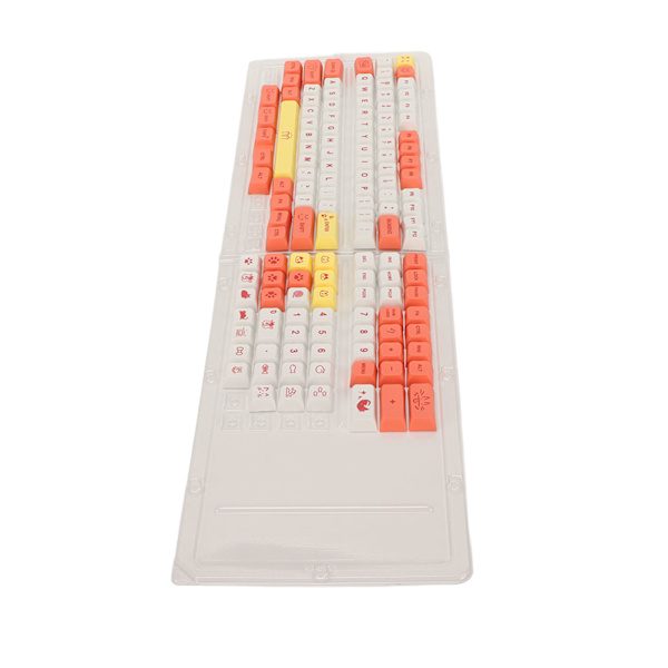 PBT-tastatur-tastehetter 130 taster Dye-sublimering Ergonomiske rike farger Mekanisk tastatur-tastehetter for spillarbeid DIY rosa katt