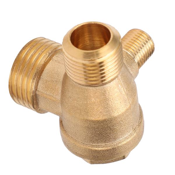 Kontraventil Messingmateriale 1-vejs gevindforbindelse Luftpumpe Tilbehør 1/2x3/8x10