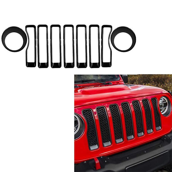 18-22 Jeep Wrangler JT Gladiator Frontlys ringer Center Mesh Rim Trim Kit fra Niortuning Tilbehør