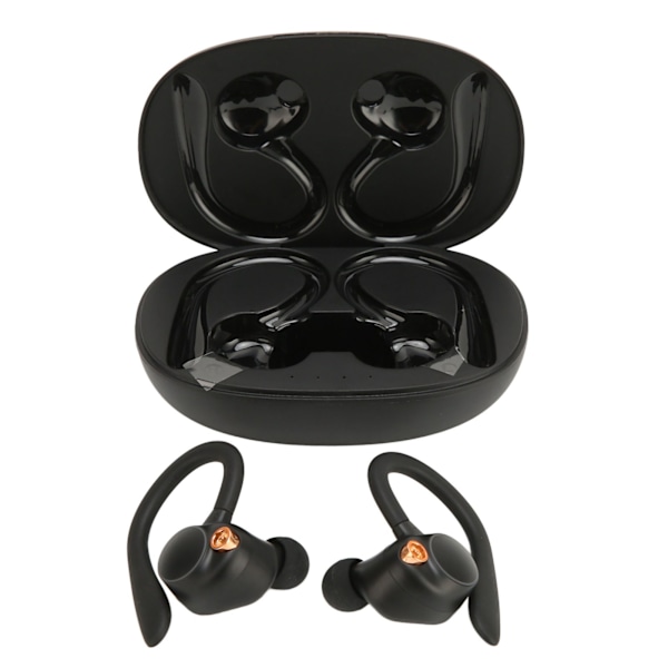 Bluetooth 5.3 hörsnäckor Stereo IPX7 Vattentät brusreducering Låg latens HD Öronkrok HiFi trådlös hörsnäcka för sportarbete