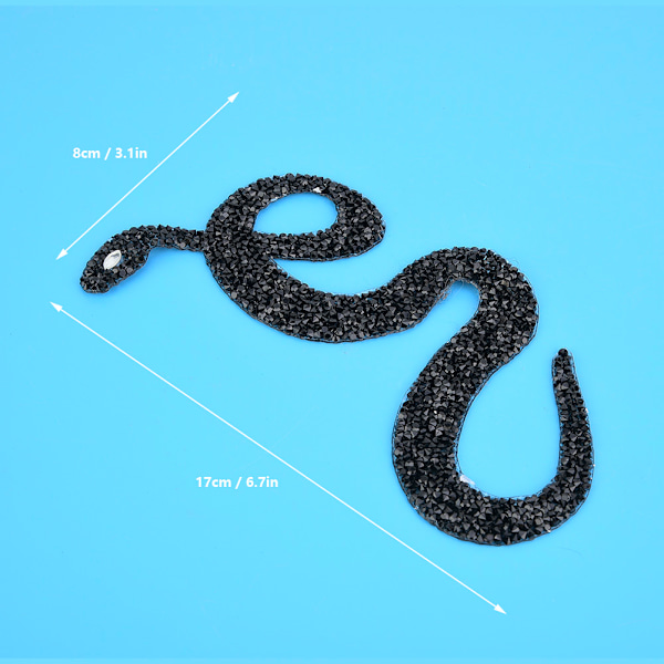 SnakE-formade strass Trim Band Mesh Wrap Roll DIY Klädtillbehör Applikation (svart)