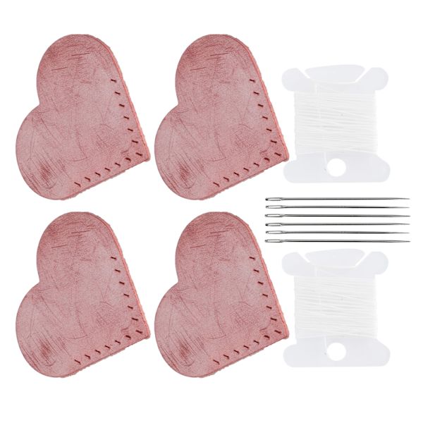 2 Set Hjärtformade Tyg Hörnsida Bokmärken Markör DIY Läder Varor SymaterialRosa