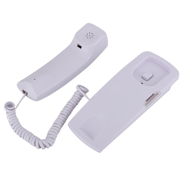 T555 Mini Veggmontert Telefon Anrops-ID Hotell Hjemmekontor Telefon med LCD-skjerm bakgrunnsbelysning (Hvit)