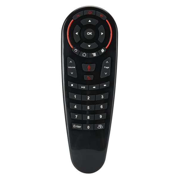 USB 2.4G trådløs Air Fly Mouse bevægelsessensor Smart stemmefjernbetjening sort
