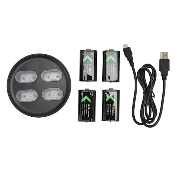 Uppladdningsbart batteriladdare 4 x1200mAh Backup-batteri med hög kapacitet för X ONE för X-seriens spelkontroller