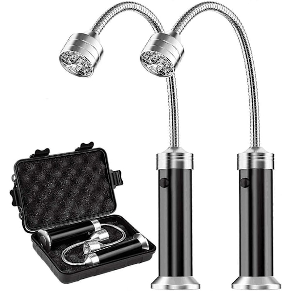 BBQ Grill Lys Sett med 2 LED BBQ Grill Lys med Magnetisk Base 360 Graders Rotasjon Fleksibel Justerbar for Grill, Camping, Fest, Utendørs