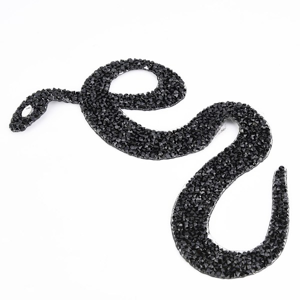 SnakE-formade strass Trim Band Mesh Wrap Roll DIY Klädtillbehör Applikation (svart)