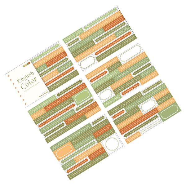 20 arkkia Scrapbook-tarravihko, hienovarainen innovatiivinen englantilainen DIY-suunnittelijatarra Scrapbook-muistikirjaan, päiväkirjaan, tyyppi 3