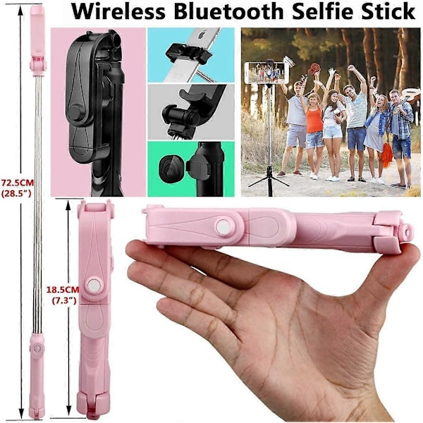 Bluetooth Selfie-tikku Tripod langattomalla kaukosäätimellä, sopii Selfie-videoiden live-tallennukseen