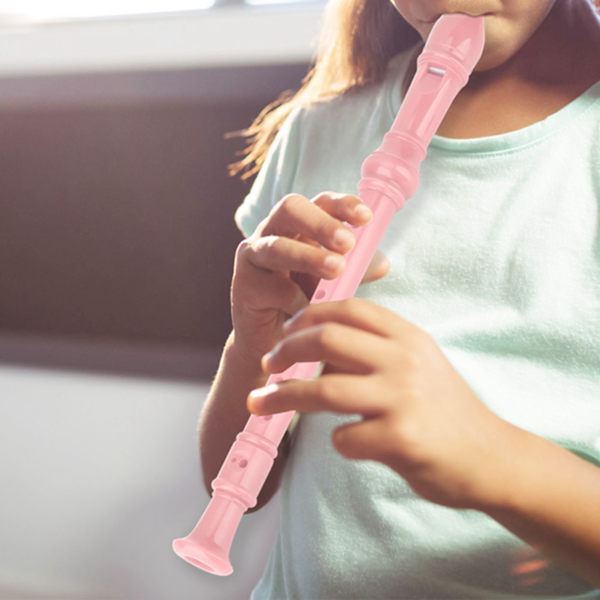 8 hull høy tonehøyde sopran blokkfløyte ABS Flageolet Instrumenter Reed Pipe Barn Rosa