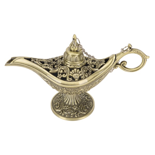 Vintage arabisk lampe rekvisitter Zinklegering Hjem Halloween Kostume Fest Ønskelys Bordpladedekoration Bronze