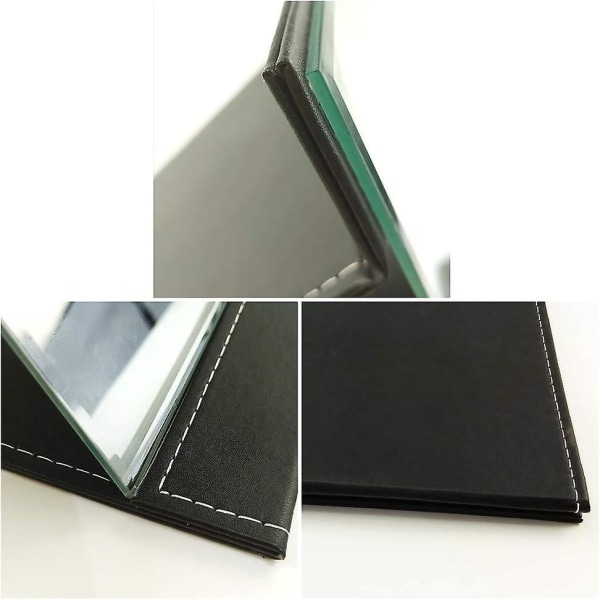 Bærbart sammenleggbart speil - svart, frittstående - 21 x 15,2 cm