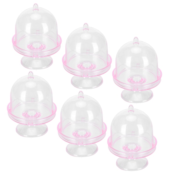 12 set Mini Candy Box kakkuteline Cupcake Candy esittelylautanen kannella Juhlatarvikkeita Vaaleanpunainen