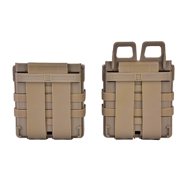 Plastmagasinfodral Set Holster för Molle System Väst Utomhus Jakt Camping (Tan)