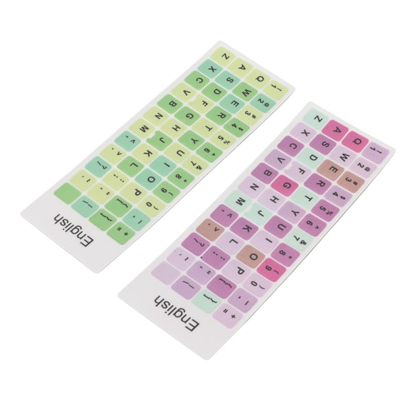 2st Tangentbordsdekaler Färgglada engelska språk Dammtät vattentät beläggning PVC-material Dator Keycaps Stickers C
