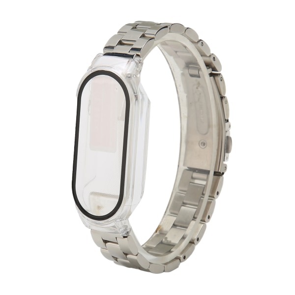 Watch Armband Easy Adjust Fullt skydd Rostfritt stål Ersättningsrem för Mi Band 7 Silver