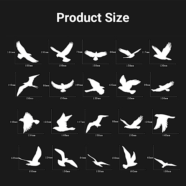 Lintuja estävät ikkunatarrat - estävät lintuja törmäämästä lasioviin, värikäs vaikutus